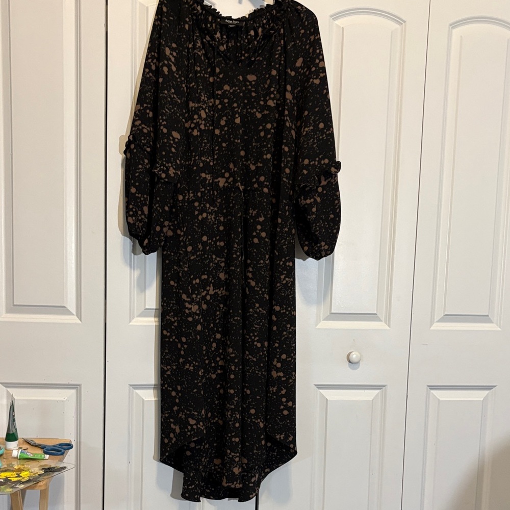 Chic Black and Brown Maxi Dress